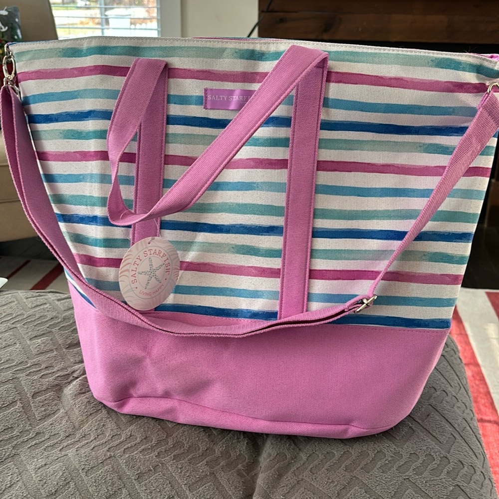 Salty starfish. Brand new with tags navy coastal cooler tote.